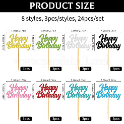Decorazioni per torte in carta e paillettes glitterate con bastoncino di bambù&nbsp;DIY-WH20087-002