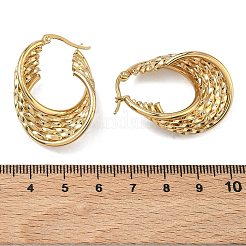 Orecchini a cerchio multistrato in acciaio inossidabile 201 twist&nbsp;EJEW-D354-01G