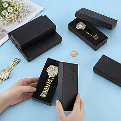 Boîtes d'emballage individuelles pour montres en carton texturé à motif de rose&nbsp;CON-WH0100-72A