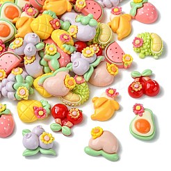 55 Stück 11 Stile opake Decoden-Cabochons aus Harz mit Blumen und Früchten&nbsp;RESI-CJ0004-10