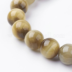 Brins de perles d'oeil de tigre d'or naturel&nbsp;X-G-C076-10mm-1AA