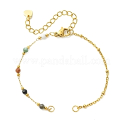 Herstellung eines Armbands aus Satellitenkette aus Edelstahl 304 und facettierten&nbsp;AJEW-JB01622