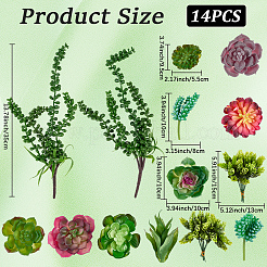 Pianta succulenta artificiale in pvc&nbsp;AJEW-SP0004-35A