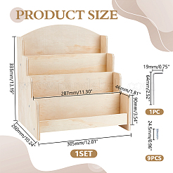 4-stufiger Holz-Displayständer für Broschüren&nbsp;ODIS-WH0001-94