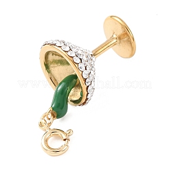 Adornos colgantes de acero inoxidable 304 con esmalte y rhinestone&nbsp;LS-STAS-D205-08A-G