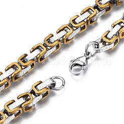 Ionenplattierung (IP) zweifarbige 201 Edelstahl-Kettenarmbänder&nbsp;BJEW-S057-87B