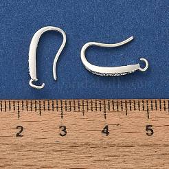 Ganci per orecchini in ottone placcato con micro pavé di zirconi cubici trasparenti&nbsp;KK-A231-06S