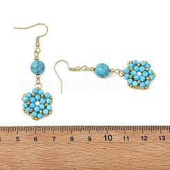 Pendientes colgantes trenzados de magnesita natural&nbsp;EJEW-MZ00789-01
