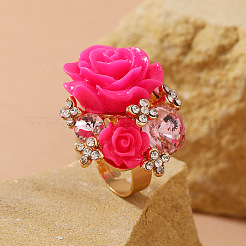 Fingerringe mit Rosen aus Kunstharz&nbsp;HP1514-5