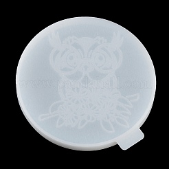 Stampi in silicone piatti rotondi con gufo e fiore fai da te&nbsp;SIL-F007-06B
