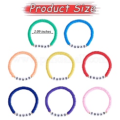8pcs 8 Farben Fimo Heishi Surfer Stretch Armbänder Set&nbsp;BJEW-SW00085