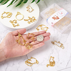 24 Stück 12 Stil Zinklegierung Kätzchen offene Rückseite Lünette Anhänger&nbsp;FIND-CW0001-05