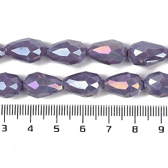 Brins de perles de verre galvanisées de couleur unie opaque&nbsp;LS-EGLA-N013-P10mm-B09