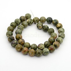 Riolite naturale diaspro fili di perline rotondo&nbsp;G-M272-09-12mm