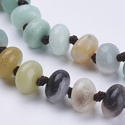 Natürliche amazonite Perlen Multi-Use-Halsketten / Wickelarmbänder&nbsp;NJEW-K095-A09