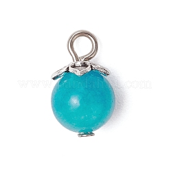 18 pieza de dijes redondos de jade amarillo natural teñido de 9 colores&nbsp;PALLOY-JF03656