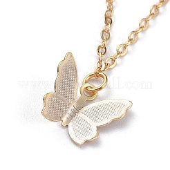 Colliers pendentif papillon en laiton&nbsp;NJEW-JN02677