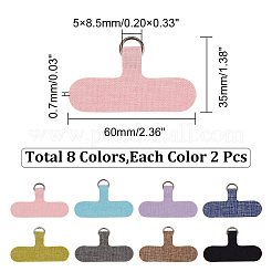 16 Stück 8 Farben Kunststoff-Handy-Lanyard&nbsp;FIND-GL0001-32