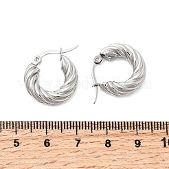 Boucles d'oreilles créoles torsadées en acier inoxydable 304&nbsp;EJEW-Z146-01P-01