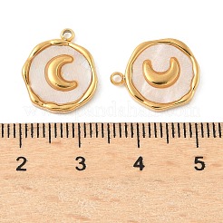 Pendentifs en coquillage naturel pavé en acier inoxydable 304&nbsp;STAS-F319-02A-G02