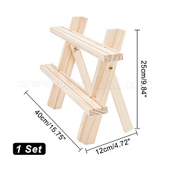 Supporti per schede espositive per orecchini in legno a 2 livello&nbsp;ODIS-WH0025-103