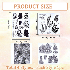 4 Stück 4 Arten Pflanzenklare Silikonstempel&nbsp;DIY-CP0009-80B