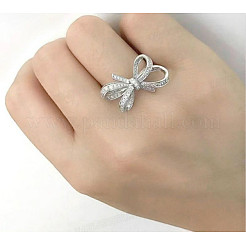Bowknot-Legierung mit Kristall-Strass-Fingerringen für Frauen&nbsp;FS-WG361F1-04