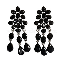 Pendientes colgantes de aleación con forma de flor y pedrería en forma de lágrima para mujer.&nbsp;WGA45C1-05