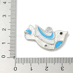 Anhänger mit Rotkehlchen aus Platin-Messing und Emaille&nbsp;KK-L224-060P
