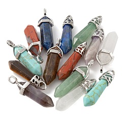 14 Stück spitze Chakra-Anhänger aus natürlichem und synthetischem Edelstein in 14 Stilen&nbsp;G-LS0001-76