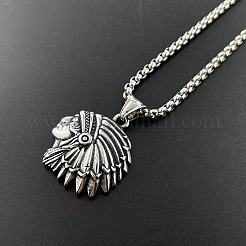 Stilvolle Punk-Halskette im Retro-Stil mit Anhänger aus 304er Edelstahl für Männer&nbsp;RD0564