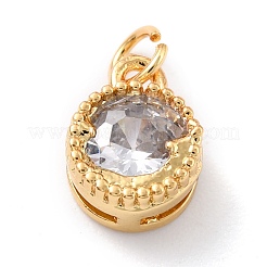 Ciondoli in vero ottone placcato oro 18k con zirconi cubici intarsiati&nbsp;ZIRC-L100-081G-05