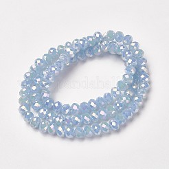 Chapelets de perles en verre électroplaqué&nbsp;EGLA-A034-J4mm-T04