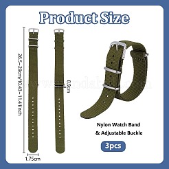 3 Stück Nylon-Uhrenarmbänder&nbsp;AJEW-OC0015-63B