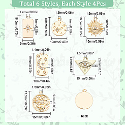 24pcs 6 Arten Legierungsanhänger&nbsp;FIND-SC0003-82