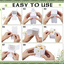 Scatole di carta per imballaggio di caramelle di carta piegate&nbsp;CON-WH0110-299B