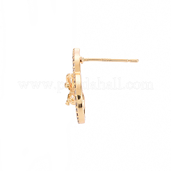 Messing Micro Pave klare Zirkonia Ohrring Zubehör&nbsp;KK-T062-226G-NF