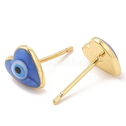 Cuore smaltato con orecchini a bottone malocchio&nbsp;EJEW-E274-02G-06