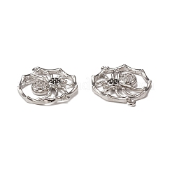 Charms per connettore in ottone con pavé di halloween in zirconi cubici chiari e neri&nbsp;KK-E068-VB060