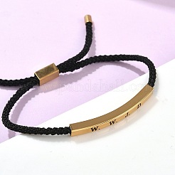 Bracelets coulissants en cordon polyester avec inscription « wwjd »&nbsp;BJEW-P384-01G