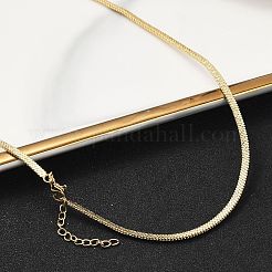 Halskette mit flacher Schlangenkette aus Messing&nbsp;NJEW-R260-01G