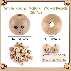 120 Stück unbehandelte Naturholzperlen&nbsp;WOOD-GF0002-21A