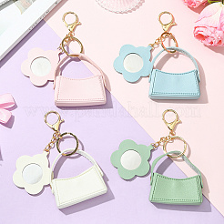 4 mini porte-clés en cuir PU 4 couleurs&nbsp;KEYC-SC0001-70