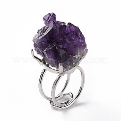 Manschettenring mit natürlichen Amethyst-Nuggets&nbsp;LS-RJEW-G271-01P-02