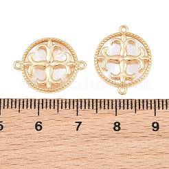 Dijes conectores de latón y concha natural&nbsp;SH-CBA7BFE-01C-G