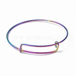 Fabrication de bracelets réglables en fil d'acier inoxydable 304 avec placage ionique (IP)&nbsp;MAK-F286-03MC