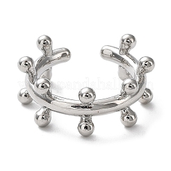Anelli per polsini aperti con perline rotonde in ottone placcato a cremagliera da donna&nbsp;RJEW-Q777-05P