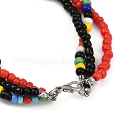 Bracelets multibrins en perles de rocaille en verre pour femmes&nbsp;BJEW-JB12052-02