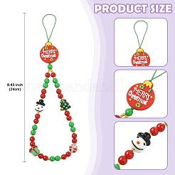 Weihnachts-Handy-Lanyard aus Bunte Malerei und Acryl&nbsp;HJEW-SZ00096