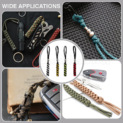 4 pendentif tressé en polypropylène 4 couleurs pour cordon de parachute&nbsp;FIND-FG0003-70